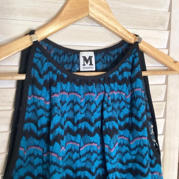M Missoni Swing Tank Classic Zig Zag Teal Purple Pink M-L - Picture 3 of 10